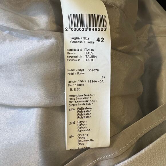 Peserico Made in Italy Size 42 US 6 Gray Knit Collar Sleeveless Shift Dress - Picture 7 of 7